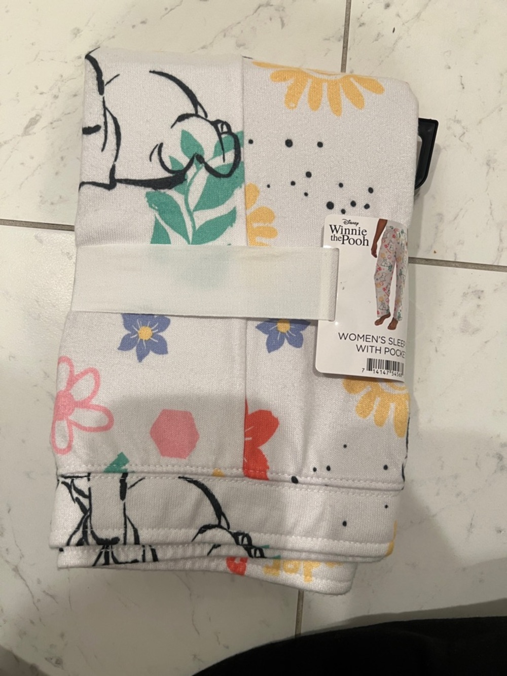 Disney Winnie the Pooh White Floral Pajama Bottoms